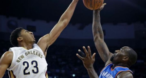 Anthony Davis rejects everything Kendrick Perkins has to offer