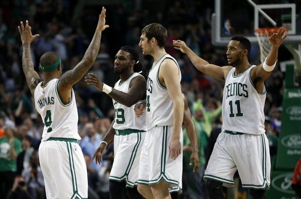 celtics celebrating